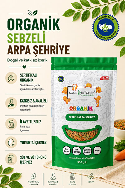 Soul Kitchen Organik Ürünler Organik Sertifikalı Sebzeli Arpa Şehriye İlave T...
