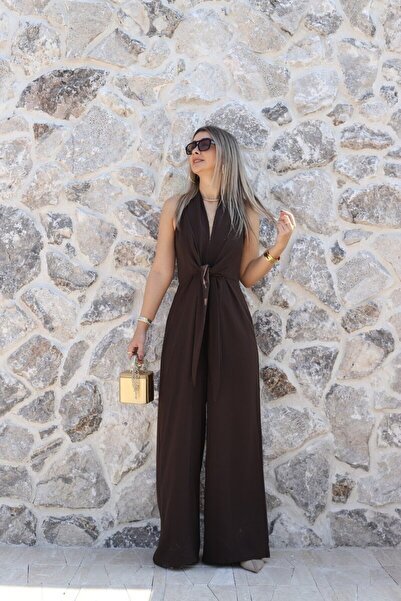 bytugcekaya Καφέ φόρμα με φερμουάρ και χαμηλό κόψιμο