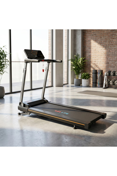 MY LIFE FITNESS جهاز مشي منزلي ذكي AM-J 6 بميزة الشحن اللاسلكي للهاتف وبلوتوث، مزود بميل تلقائي 15% و12 برنامج تدريبي، شاشات LED احصل عليه مع هدية مجانية