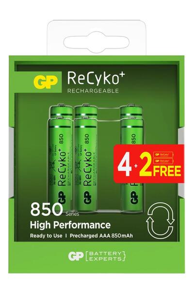 Genel Markalar Aaa 850 Mah Şarjlı Ince Kalem Pil 4+2'li Paket Recyko Hch83bok