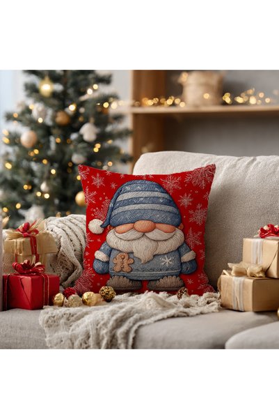 güzelmağaza 2 Pieces Double Sided Digital Printed Panch Punch Embroidery Pattern Square Throw Pillow Cover
