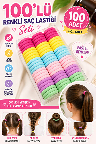 Desing 4N Renkli Karma 100'lü Lastik Toka Seti