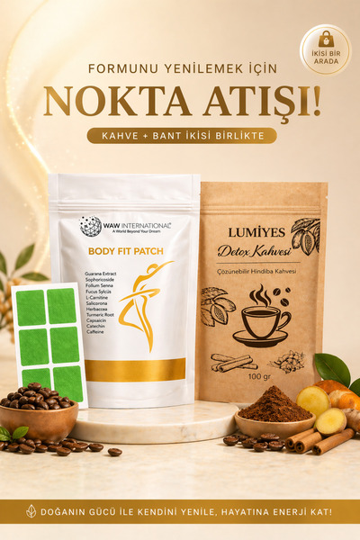 waw international Body Fit Patch 30’lu Göbek Bandı + 100 gr Lumiyes Detox Kah...
