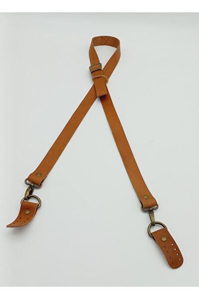 Nusrat Bilişim Real Leather Adjustable Long Handle - 2.3X130 Tan Antique Meta...