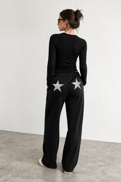 Fer Valiant Καλοκαιρινό ανοιξιάτικο γυναικείο παντελόνι φόρμας με στάμπα Star...