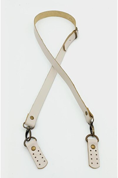 Nusrat Bilişim Real Leather Adjustable Long Handle - 2X130 Cream, Antique Met...