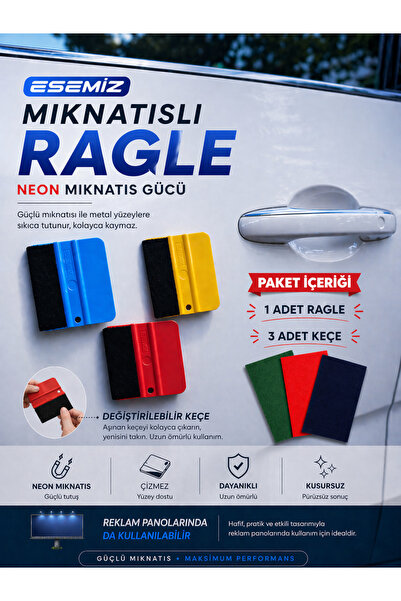 ESEMİZ Mıknatıslı Keçeli Ragle (Keçesi Değiştirilebilir Yedek Keçeli)