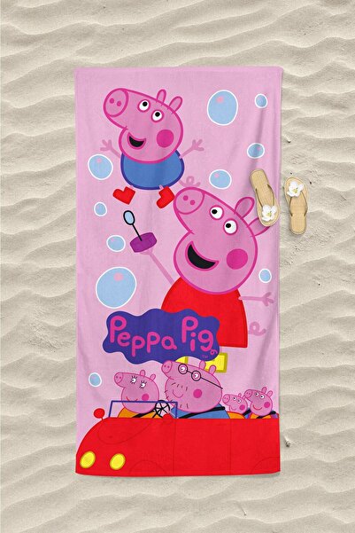 Erays Home Πετσέτα θαλάσσης με μοτίβο Peppa Pig Πετσέτα μπάνιου Παιδική πετσέ...