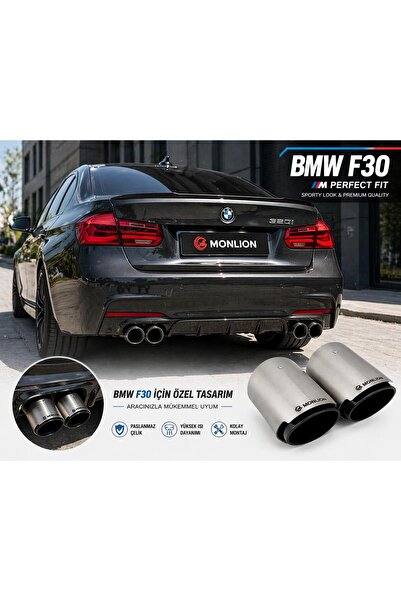 Monlion Egzoz Ucu 90mm Paslanmaz Içi Siyah Tekli
