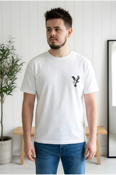 HOFFNUNG Unisex Βαμβακερό μπλουζάκι με λαιμόκοψη ποδηλάτου σε μεγάλο μέγεθος