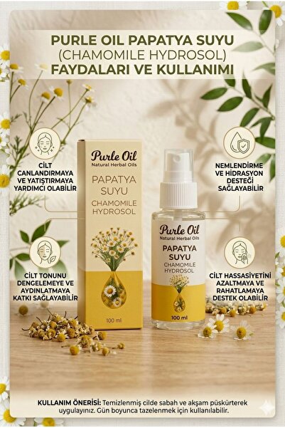 PURLEOİL Papatya Hidrosolü – Hassas Ciltlere Doğal Yatıştırıcı Dokunuş!
