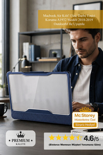 Mcstorey Macbook Air Kılıf 13inç Darbe Emici Koruma A1932 Modeli 2018-2019 Ou...