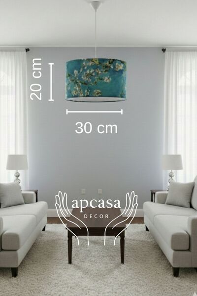 APCASADECOR Van Gogh Badem Çiçekleri Sarkıt Avize 30 x 20 Cm