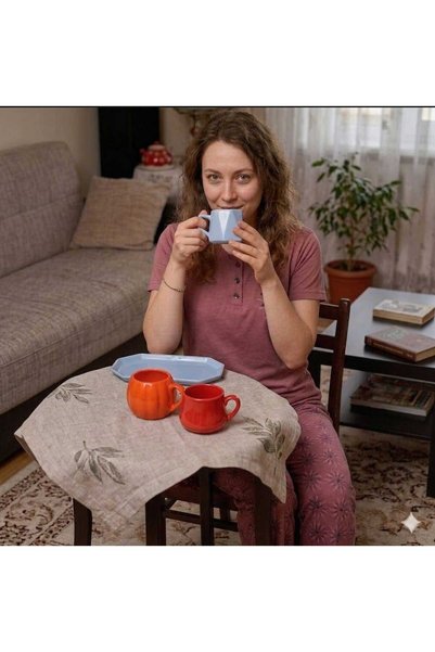 Marka 100% Cotton Mother's Pajama Set – Soft Fabric Burgundy
