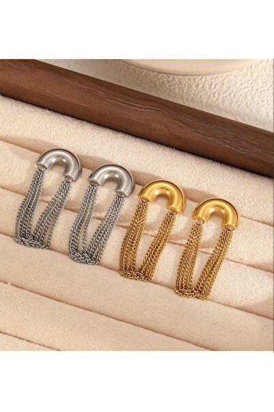 Missa Steel Anti-Tarnish Chain Design Women's Earrings