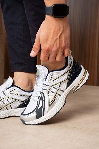 Golder Unisex Sneaker Daily White Navy Blue Άνετα Αθλητικά Παπούτσια με Σόλα