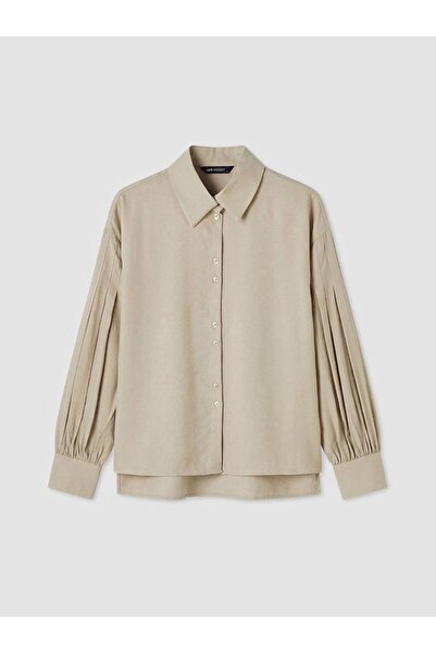 LC Waikiki LCW Modest Loose Fit Pileli Kadın Gömlek