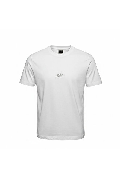 Jack & Jones Ανδρικό μπλουζάκι Core White με στάμπα μπροστά, κοντό μανίκι και...