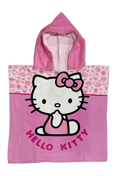 Hello Kitty Πόντσο πετσέτα παραλίας από μικροΐνες, 50x100 εκ. Ροζ