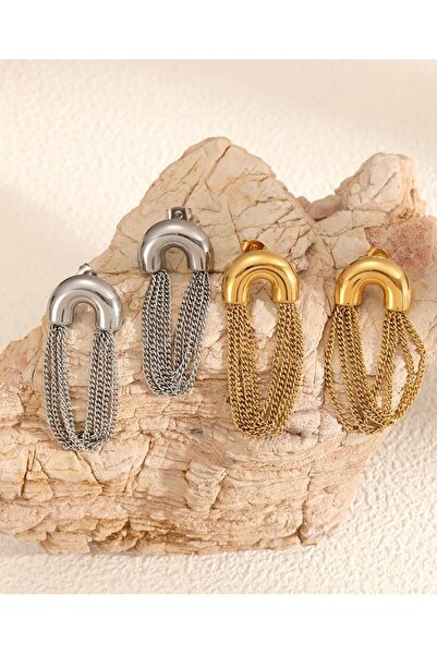 Missa Steel Anti-Tarnish Chain Design Women's Earrings