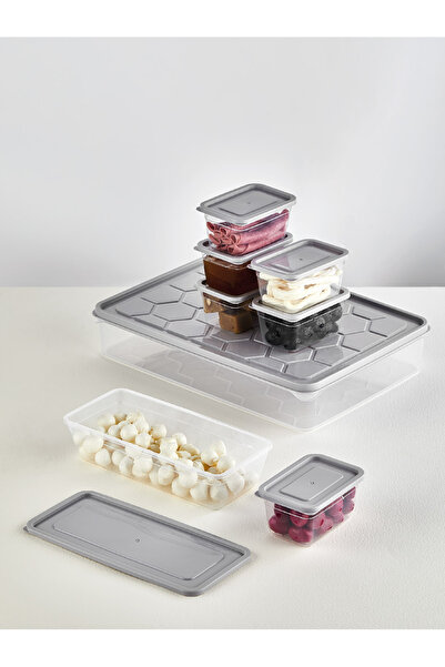 ESTİKO Home 16 Pieces 7 Compartment Multi Storage Set with Lid Breakfast Tran...