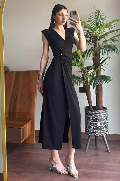 Kinzi Μάξι φόρεμα για Γάμο / Βάπτιση Μαύρο