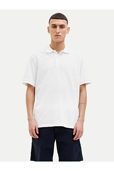Jack & Jones Jjkane Λευκό Ανδρικό Μπλουζάκι Πόλο με Γιακά 12270150