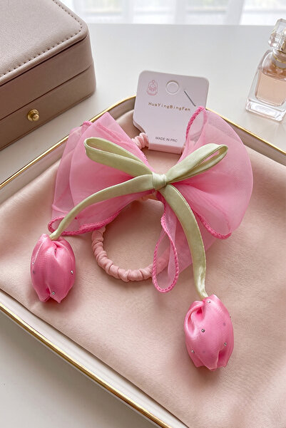 ALYRA Κοριτσίστικη παιδική φουρκέτα με λουλούδια τουλίπα, λεπτομερής κορδέλα,...