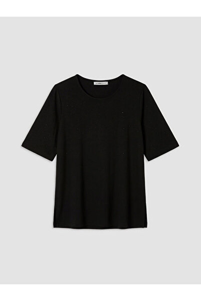 LC Waikiki Lcw Grace Black Oval Collar Stone Blouse with Nevavm Difference - ...