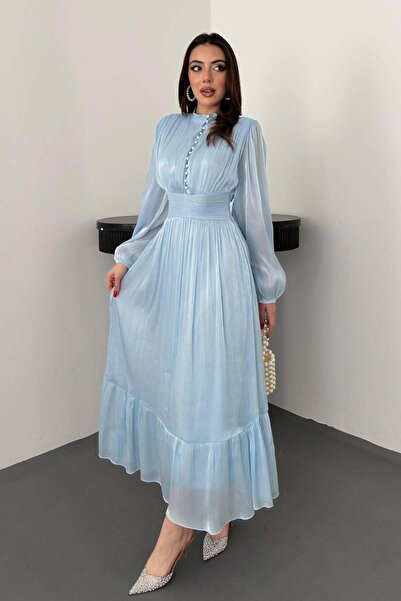 Lady Pixie Waist Gather Detailed Buttoned Dress