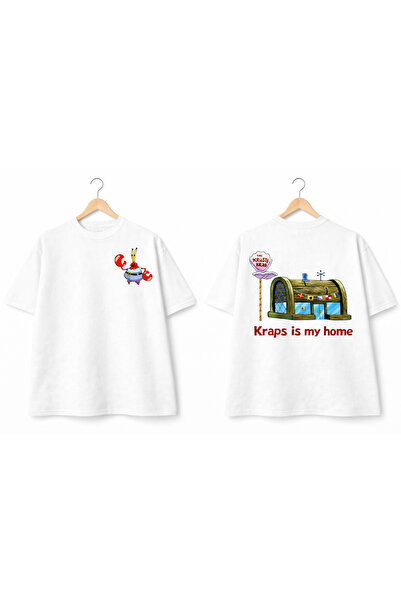 VODEXA Tricou oversize unisex cu imprimeu CRAB, 100% bumbac, croială conforta...