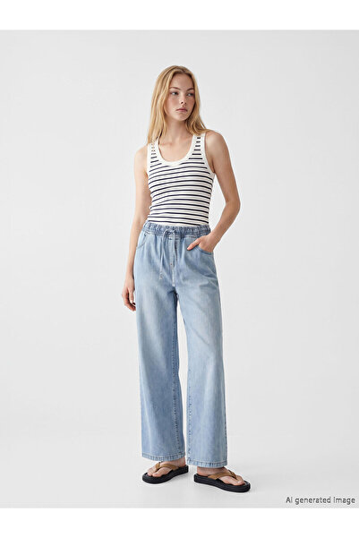 LC Waikiki Nevavm with a Difference Xside Blue Elastic Waist Wideleg Women's ...