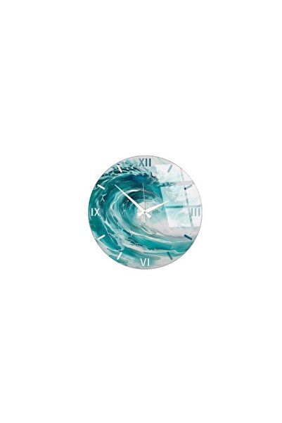 OEM Ceas de perete decorativ Re-Bloom, sticlă, albastru/alb, 40 cm