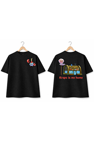 VODEXA Tricou oversize unisex cu imprimeu CRAB, 100% bumbac, croială conforta...