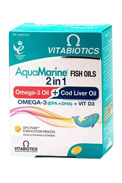 Vitabiotics Aquamarine 2 in 1 Fish Oil Supplement - 60 Capsules