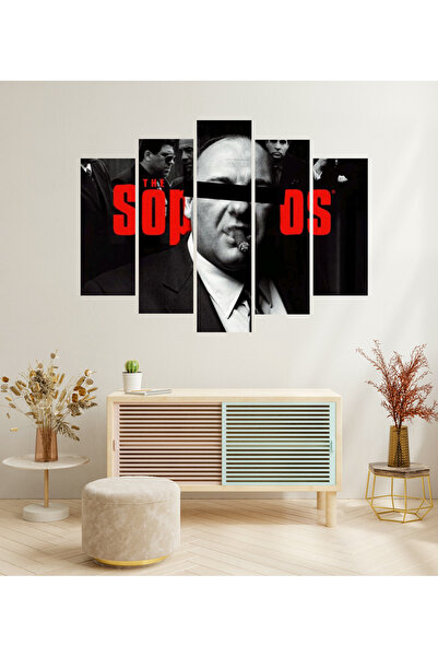tablomaxtbx 5 Parça The Sopranos Tony Soprano Mafya Suç Dram Kült Dizi Dekora...