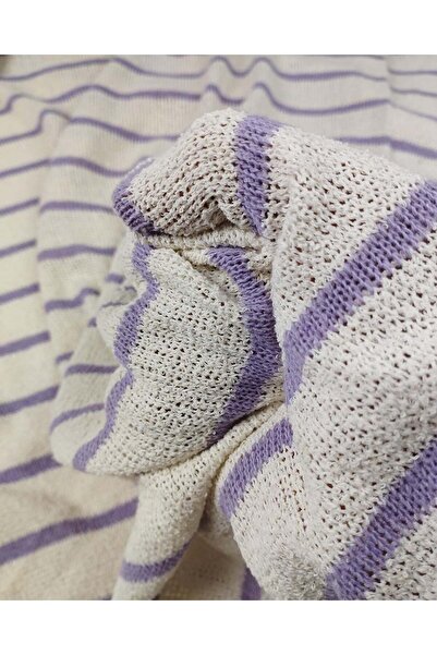 Kumaş Parça Πλεκτά σε χρώματα εκρού και λιλά, Πλάτος: 160 εκ.