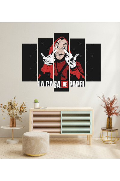 tablomaxtbx 5 Parça La Casa De Papel Dali Maskesi Soygun Direniş İspanyol Diz...