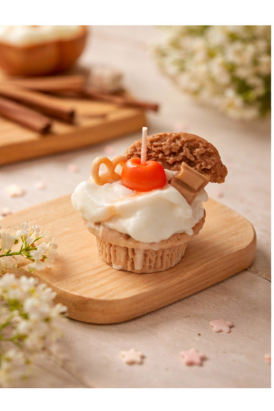 SheFlorea Cupcake Mum Kirazlı Dekoratif El Yapımı | Tatlı Temalı Kokulu Mum |...