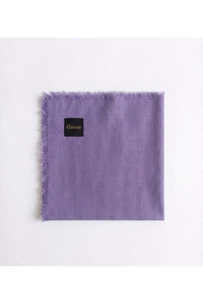 ÖZENSE Flamli Cotton Anti-Sweat Scarf, Can Be Used in 4 Seasons, 100X100 Cm, Lilac Color