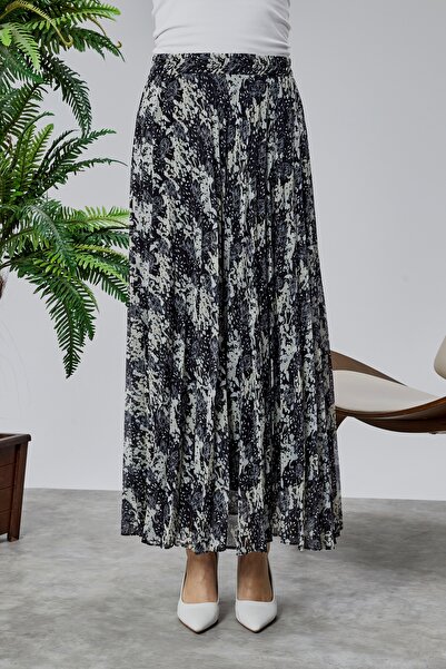 sehatex επένδυση πιέτες σιφόν με ελαστική φούστα μέσης