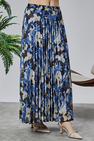 sehatex επένδυση πιέτες σιφόν με ελαστική φούστα μέσης