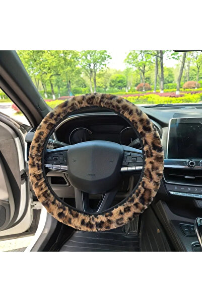 CARAVSTORE LEOPAR PELUŞ DİREKSİYON KILIFI ( 2 ADET ÜRÜN HEDİYELİ )