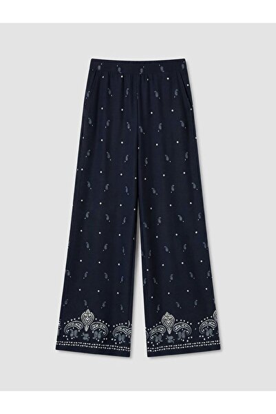 LC Waikiki LCWAIKIKI Classic Beli Lastikli Desenli Kadın Pantolon