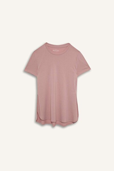 DeFacto Μακρύ μπλουζάκι με λαιμόκοψη ποδηλάτου και κοντό μανίκι G0779AX26SP