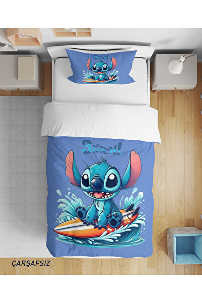 Erays Home Stich Boy Patterned 3D Digital Printed Single Boy's Duvet Cover Se...