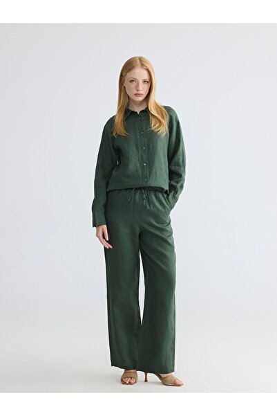 LC Waikiki LCW Modest Beli Lastikli Kadın Keten Pantolon