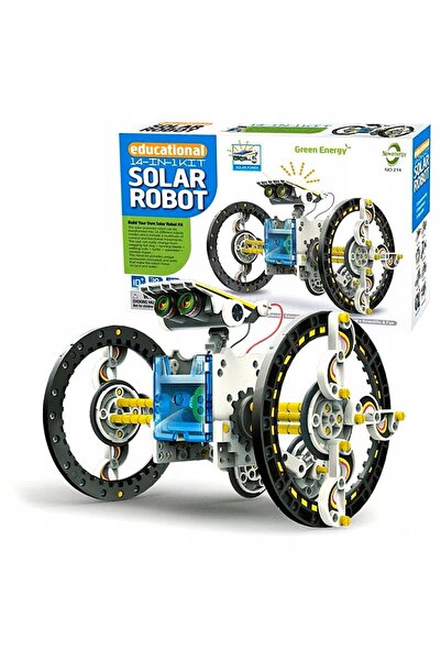 GREENENERGY Kit robot solar 14 in 1, 190 piese, cu 2 nivele dificultate