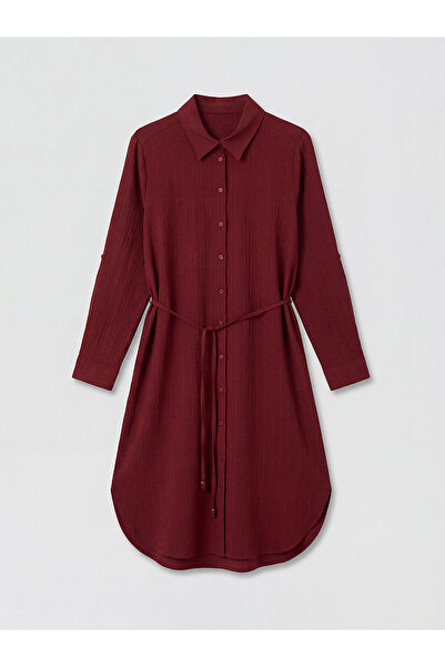LC Waikiki Nevavm with a Difference of Lcwaikiki Classic Bordo Oversize Gofre...