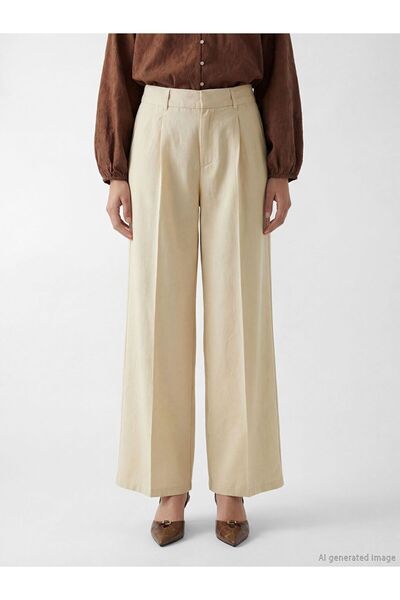 LC Waikiki Lcw Vision High Waist Wide Leg Women's Fabric Trousers